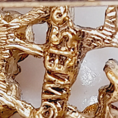 Vintage WEISS Red & Pink Rhinestone Gold Tone Flower Brooch 2 Inch