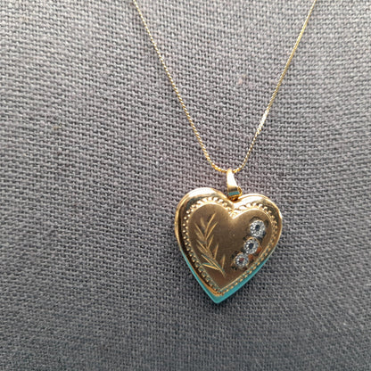 Vintage 14K Gold Filled Locket Chain Necklace, Photo Locket, 1950s Jewelry