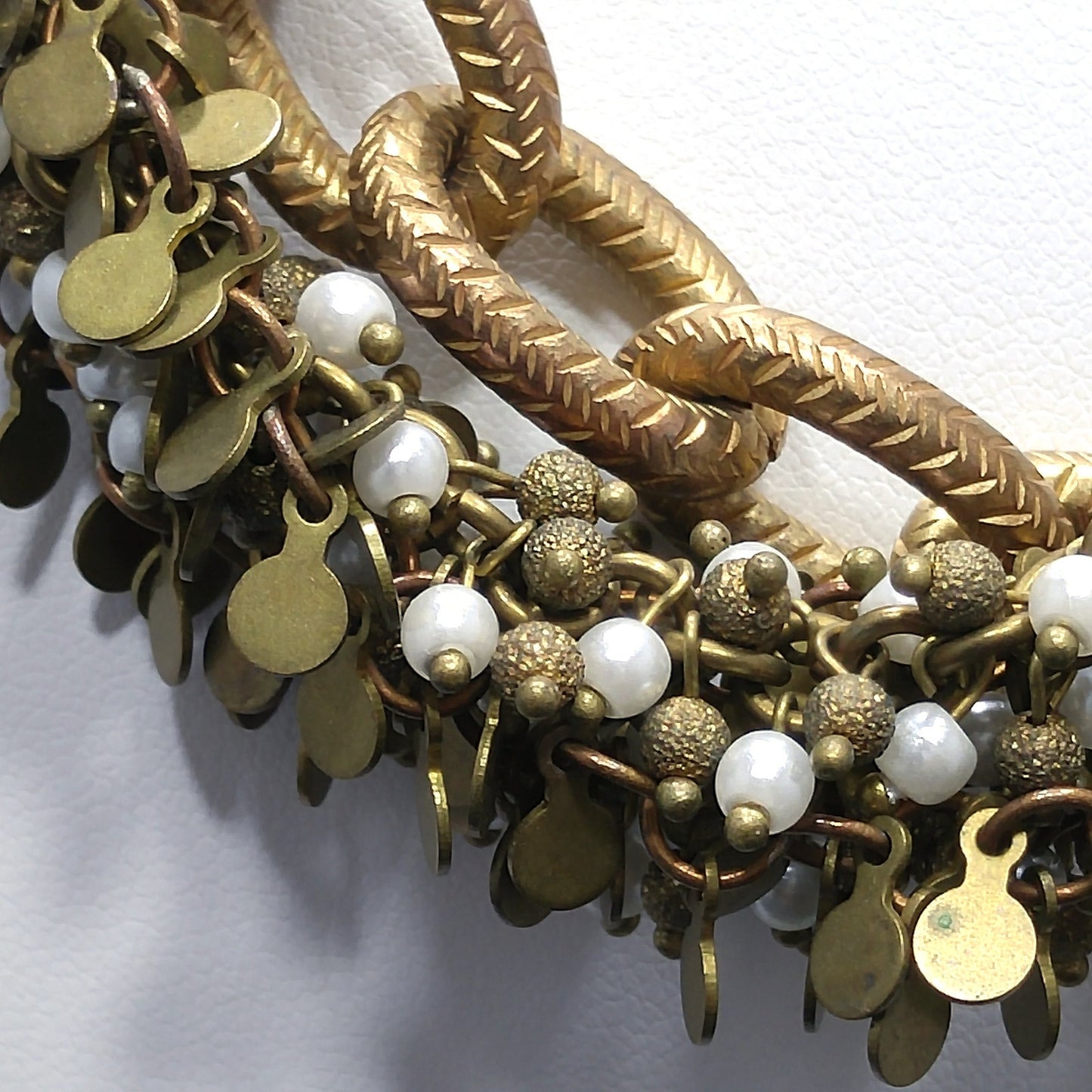 Catherine Popesco France Multi-Strand Necklace Faux Pearls & Crystal 1990s