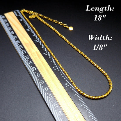 Vintage Vendome Gold Plated Necklace, Adjustable to 18"