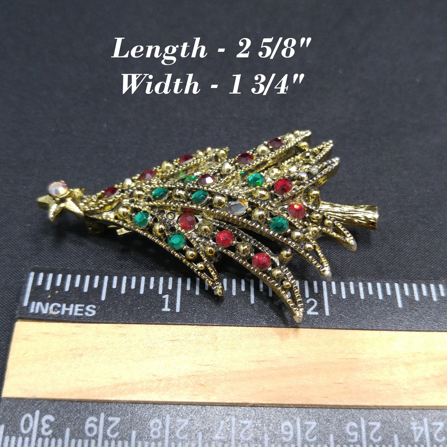 Hollycraft Christmas Tree Brooch, "Ribbon Tree", 1950s Vintage Jewelry