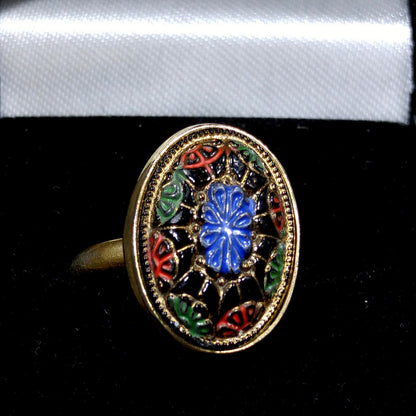 Sarah Coventry Light of the East Jewelry Set, Necklace Earrings Ring, 1970s