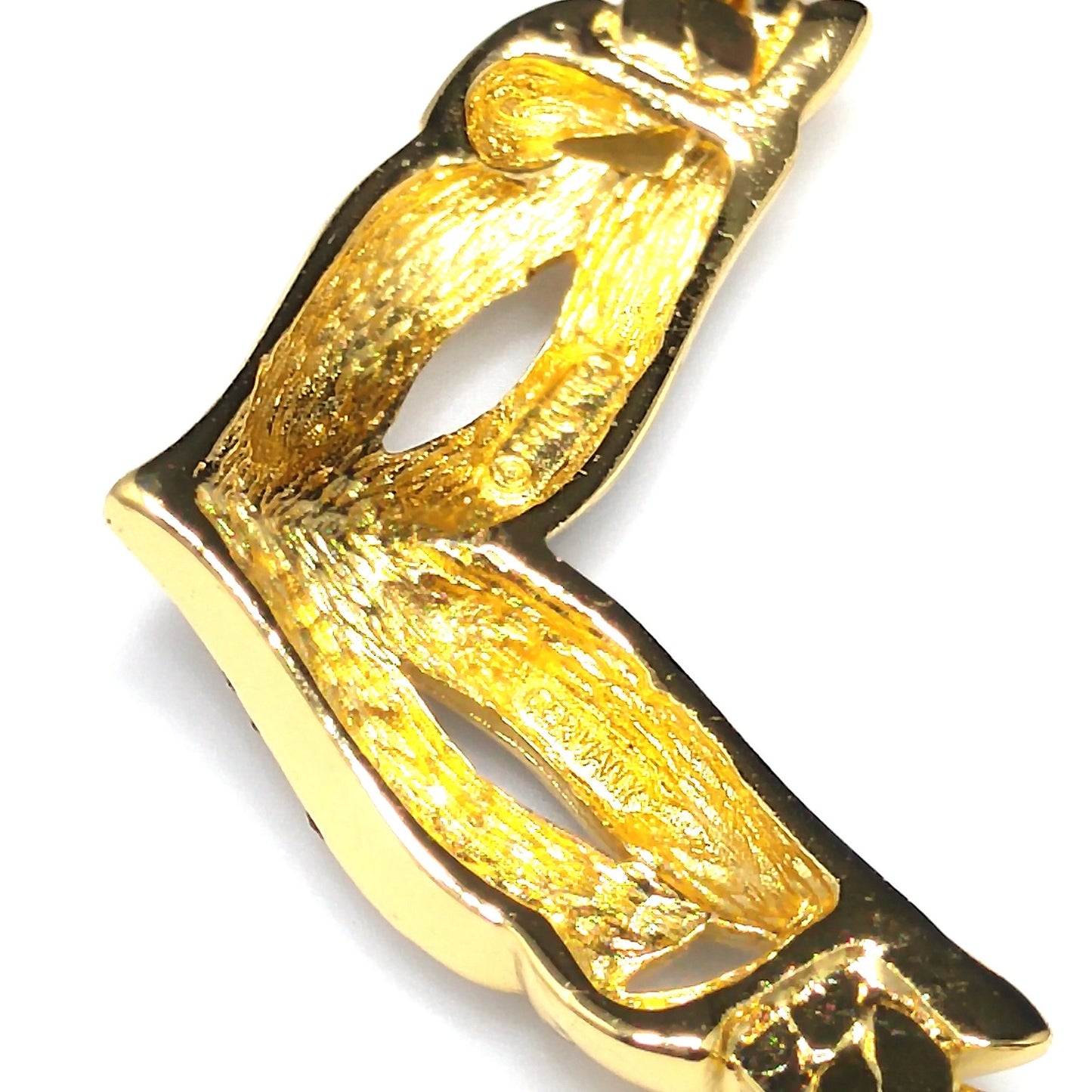 Vintage Christian Dior Germany Mask Pendant Necklace, Gold Plated, Black Enamel
