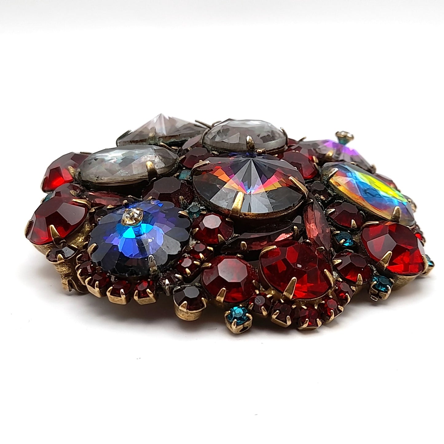 Vintage Red Rhinestone Margarita Brooch - Statement Piece