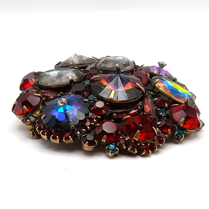 Vintage Red Rhinestone Margarita Brooch - Statement Piece