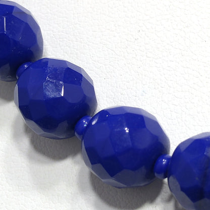 Hobe' Cobalt Blue Beaded Necklace, Strung on Chain, 1950s Vintage Jewelry