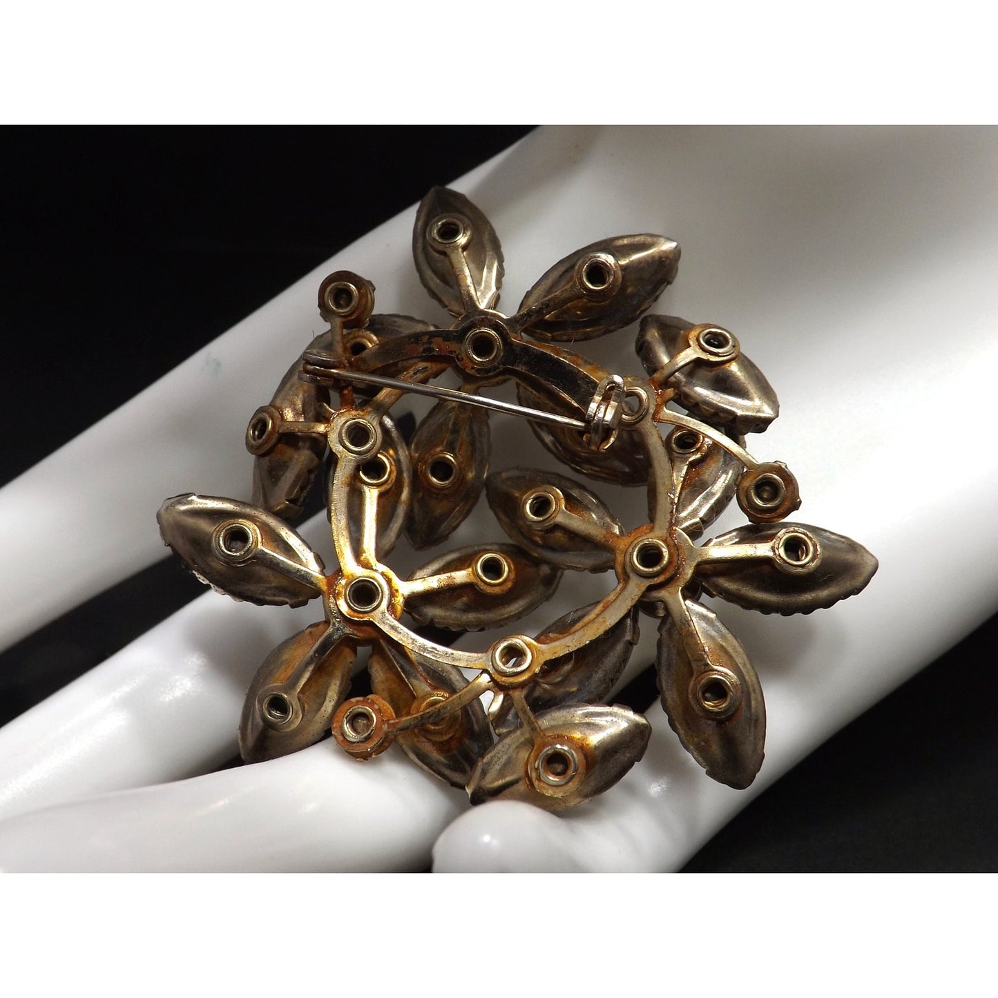 Floral Purple Lilac Floral Brooch, Riveted Construction, 1950s Vintage Jewelry
