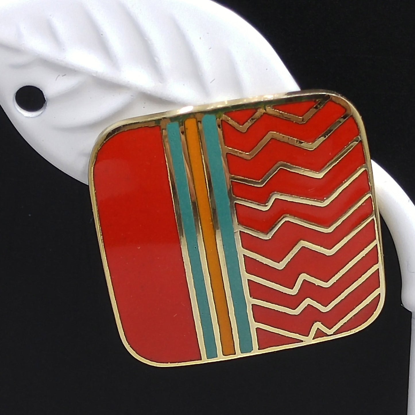 Laurel Burch "Ahktar" Post Earrings, Gold Plated, 1980s Vintage Jewelry