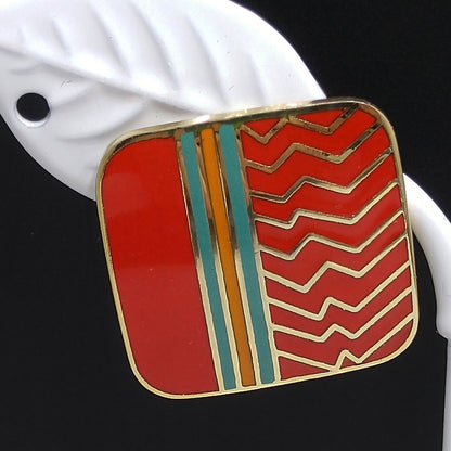 Laurel Burch "Ahktar" Post Earrings, Gold Plated, 1980s Vintage Jewelry