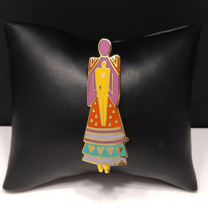 Laurel Burch "Mother and Child" Brooch, 1980s Vintage, Gold Plated