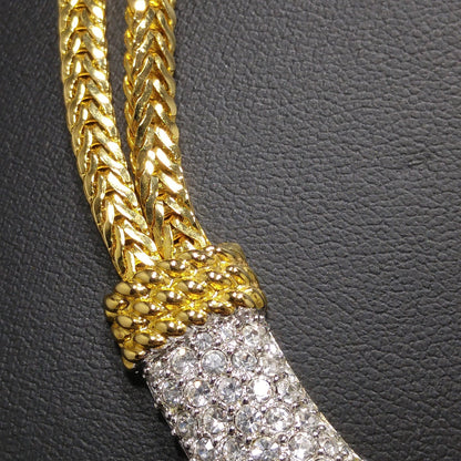 Vintage Swarovski Necklace & Bracelet Set – Gold Plated, Clear Crystals, 1980s–1990s