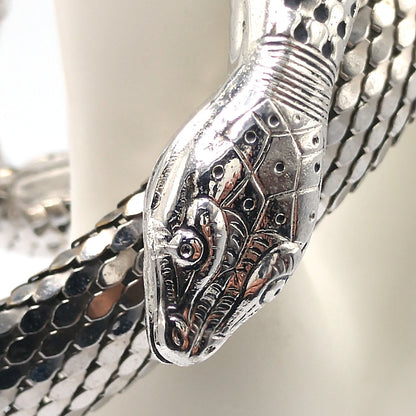 Whiting & Davis Snake Mesh Necklace Bracelet 1970s Egyptian Revival Book Piece