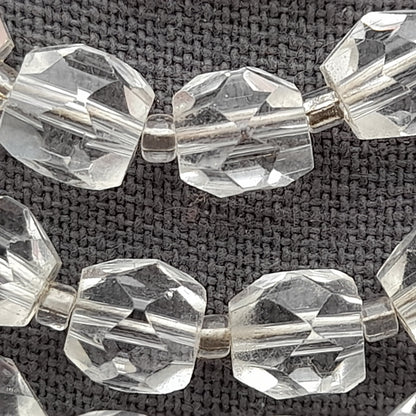 Vintage Japan Clear Flat Top Crystal Beaded Necklace, 1950s