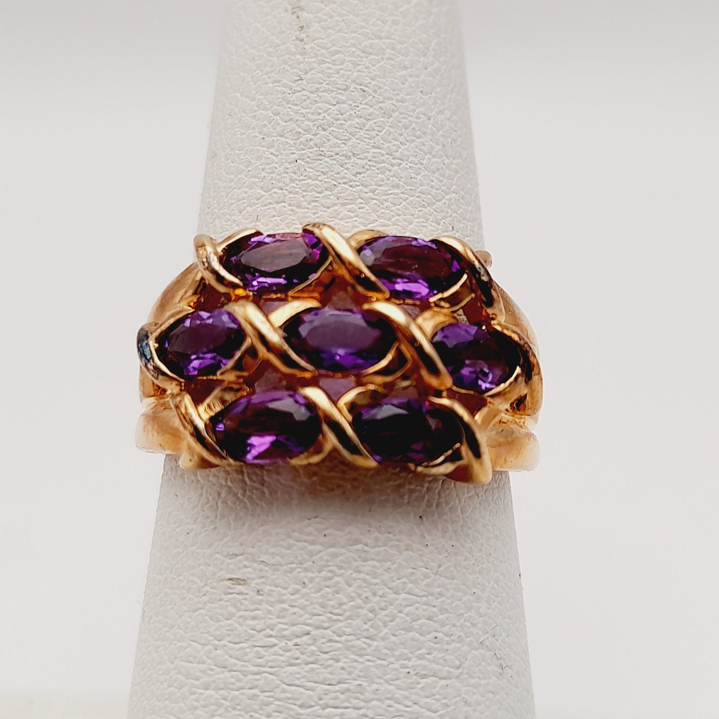 Vintage PAJ Amethyst Gemstones Size 7 1990s Ring