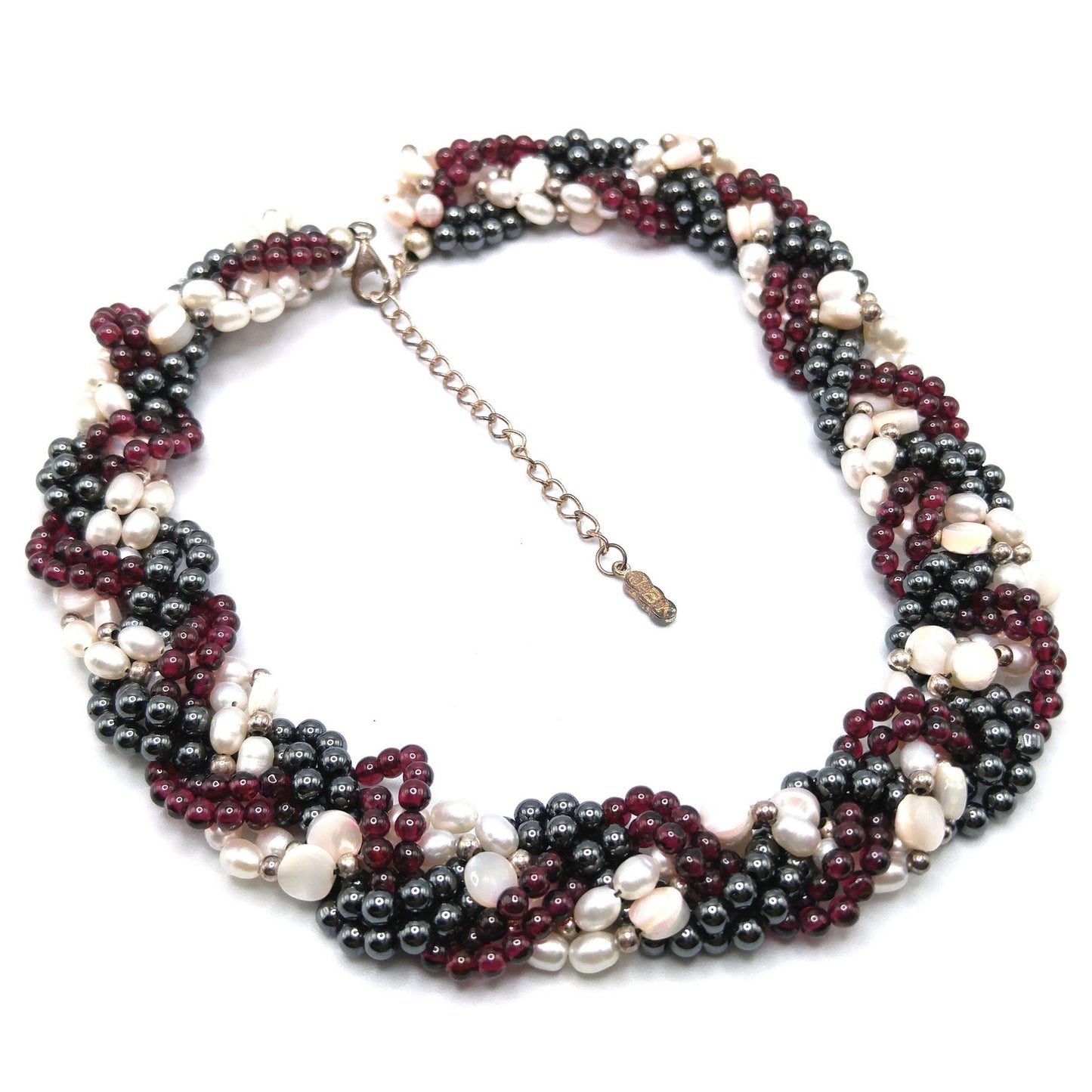 Jackie Kennedy Replica Necklace – Camrose & Kross JBK Garnet Pearl Hematite, 1990s