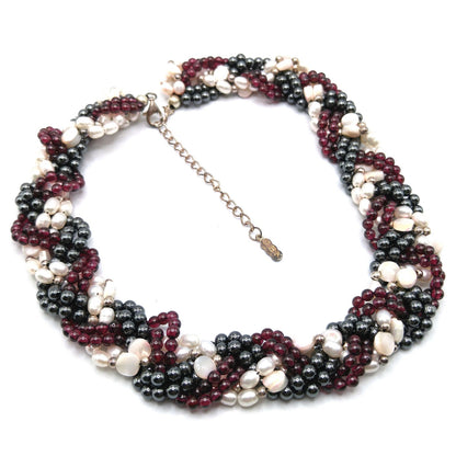 Jackie Kennedy Replica Necklace – Camrose & Kross JBK Garnet Pearl Hematite, 1990s