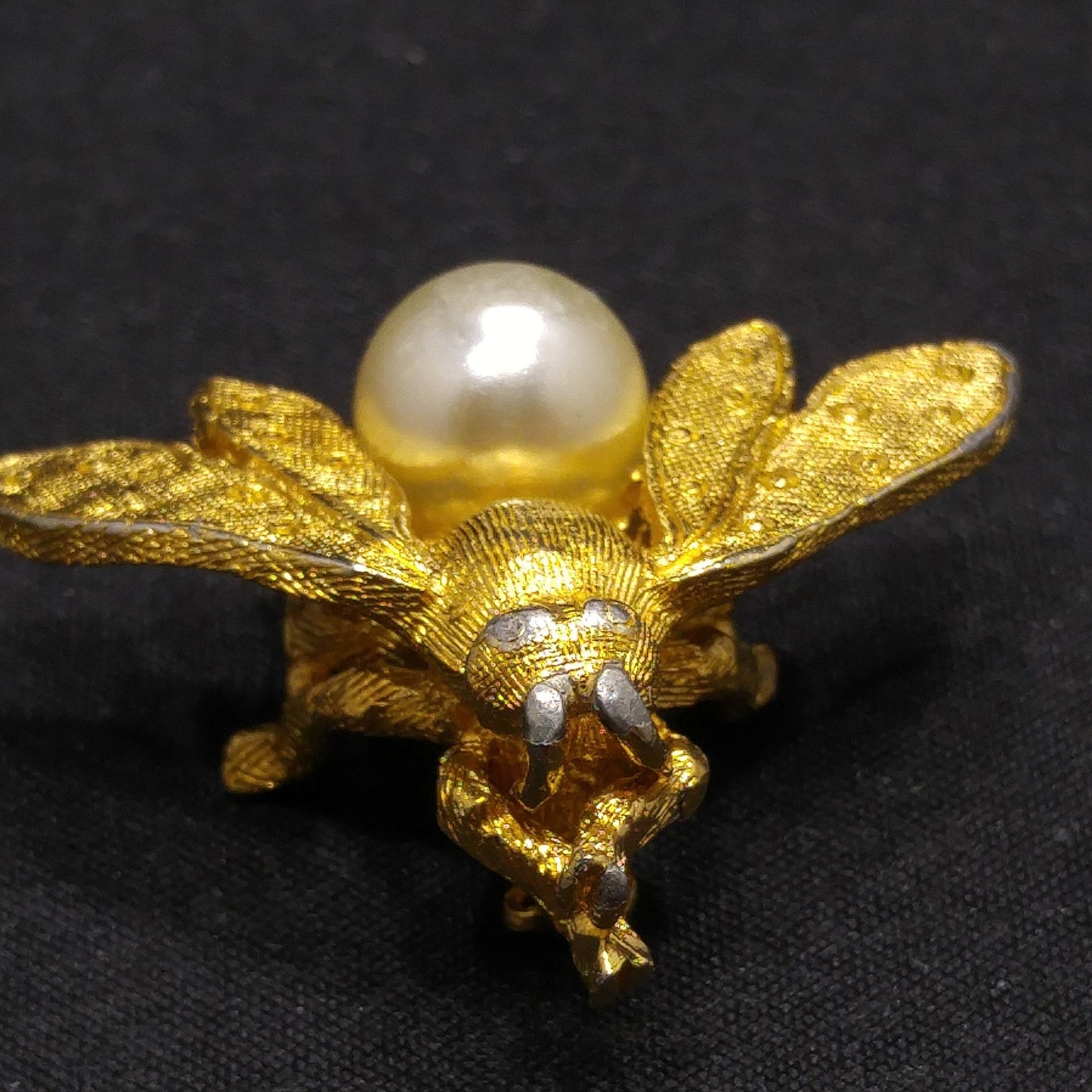 Vintage Hattie Carnegie Insect Brooch, Faux Pearl, 1960s Vintage Jewelry
