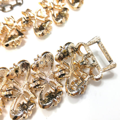 Arthur Pepper "Art" Necklace & Bracelet, Aurora Borealis Rhinestones, 1960s Vintage Jewelry
