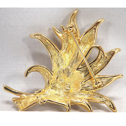 Swarovski Floral Brooch, Multicolored Rhinestones, Swan Logo, Floral Bouquet