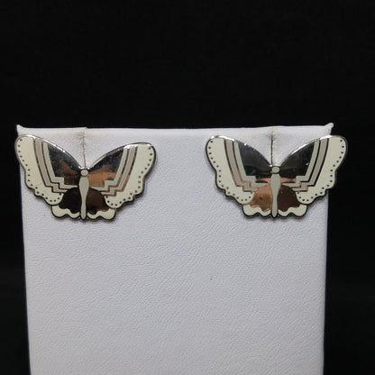 Laurel Burch "Papillon" Post Earrings, Butterfly Cloisonné Enamel, 1980s Vintage