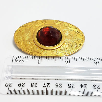 Antique Sash Pin Repousse JCP & Sons , Signed Floral Design, Early 1900s