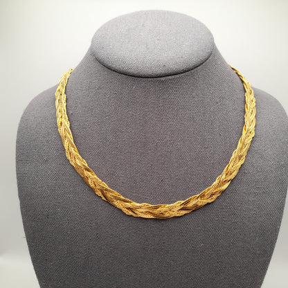 Vintage Lady Remington (LR) Four Strands Braided Chain 18 Inch Necklace