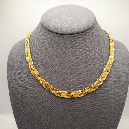 Vintage Lady Remington (LR) Four Strands Braided Chain 18 Inch Necklace