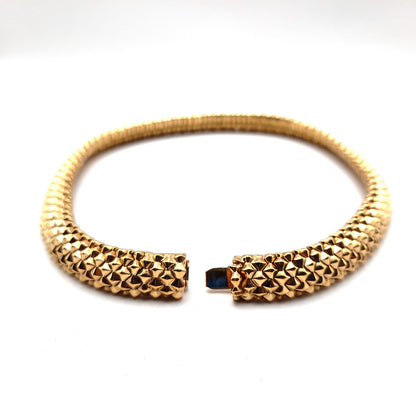 Ciner Vintage Gold Plated Brutalist Choker Necklace
