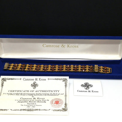 Jackie Kennedy JBK Bracelet by Camrose & Kross, Topaz Rhinestone, COA