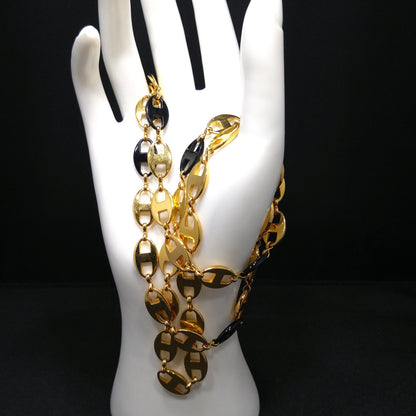 Jackie Kennedy Replica Necklace – Camrose & Kross JBK Gold Black Enamel Links, 1990s