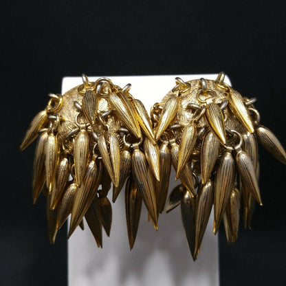 Hattie Carnegie Atomic Earrings, Gold Plated, Mid-Century Modern Vintage Jewelry