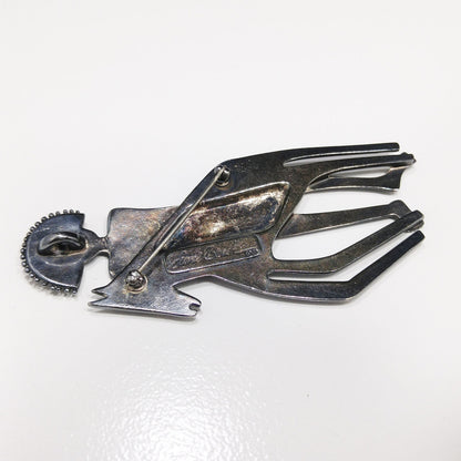 Laurel Burch Spirit Man and Horse Brooch & Pendant, Rhodium Plated, 1980s