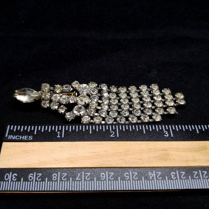 Vintage Kandell & Marcus N.Y. Brooch, Chandelier Clear Rhinestone Pin, 1940s