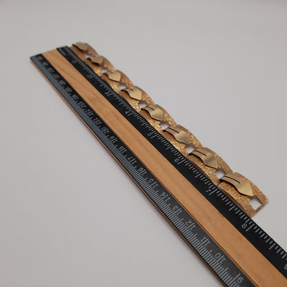 Vintage 1940s Krementz Bracelet, Two Tone Rose Yellow Gold Links, Retro Geometric Jewelry, Mid Century Gift, 7 3/4 Inch