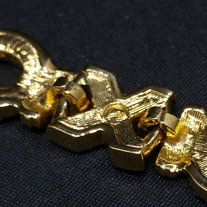 Swarovski Necklace & Bracelet Set – 1980s 1990s Gold Plated XOXO Design with Clear Rhinestones, Signed Swan Logo