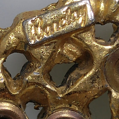 Barclay Clear Rhinestone Brooch, Gold Plated, "Jewels of India", 1950s Vintage Jewelry