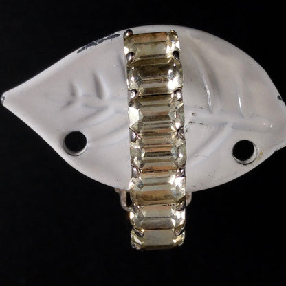 Jomaz Clear Rhinestone Wedding Clip On Earrings, 1950s Vintage Jewelry