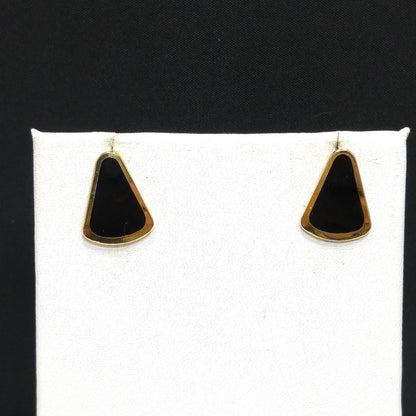 Laurel Burch Black Red 2 in 1 Earrings, Gold Plated, 1980s Vintage Jewelry