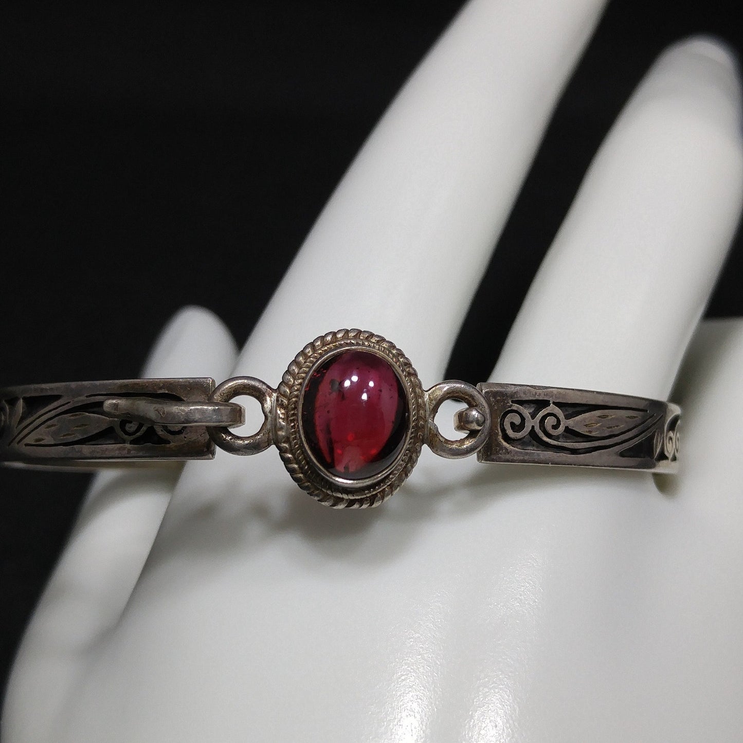 Silver Tourmaline Bracelet, Stamped 925, 1970s Vintage Bracelet