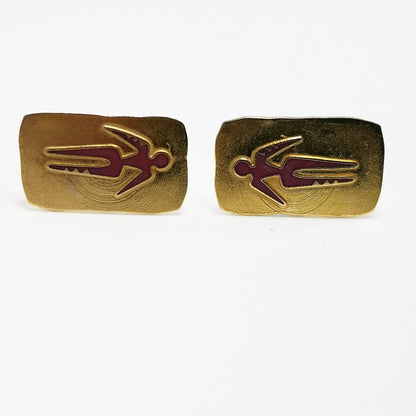 Vintage Laurel Burch "Old Soul" Clip Earrings, Gold Plated, 1980 Vintage Jewelry