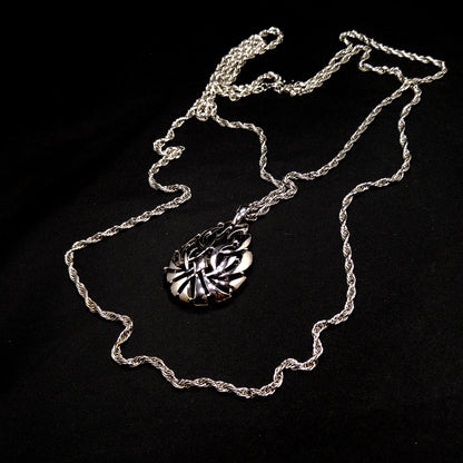 Crown Trifari Pendant Long Necklace, Layered Look, 1960s Vintage Jewelry