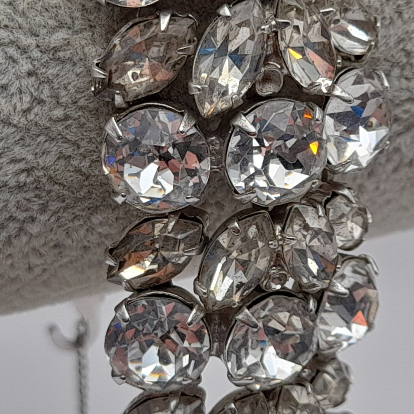 Vintage Eisenberg Ice Wide Rhinestone Bracelet | 1950s Bridal Statement