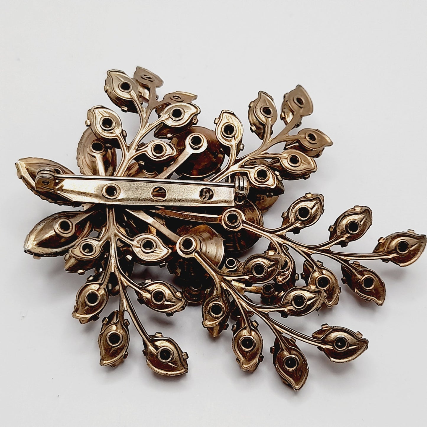 Vintage 1950s Purple Lavender Floral Spray Brooch - Beau Jewels Judy Lee Style Pin - 3 Inch Statement Jewelry