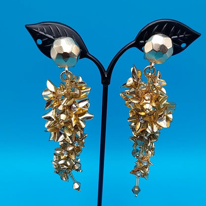 Oscar de la Renta Flower Vine Clip-On Earrings