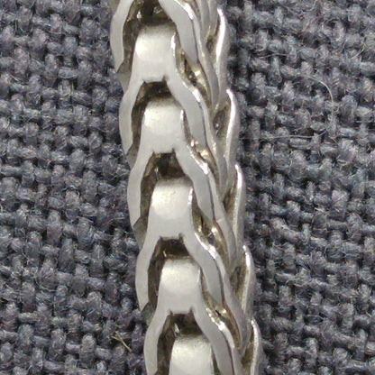 Monet Wheat Chain Necklace, Rhodium Plated, 24 Inches, 1980s Vintage Jewelry