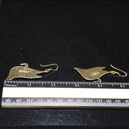 Laurel Burch Gold Plated Swan Earrings, Gold Filled Ear Wires, 1980s Vintage