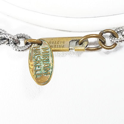 Miriam Haskell Photo Locket Necklace, Signed MIRIAM HASKELL, 1950s Vintage