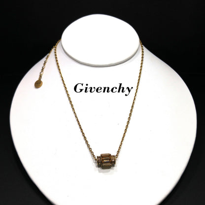 Vintage Givenchy Barrel Pendant Necklace, Topaz & Clear Rhinestones, 1990s