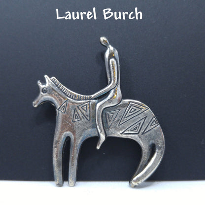 Laurel Burch Brooch, Horse with Man or Woman, 1980s Vintage Jewelry