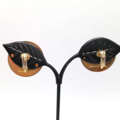 Vintage Laurel Burch "Celestial Birds" Clip Earrings, Gold Plated